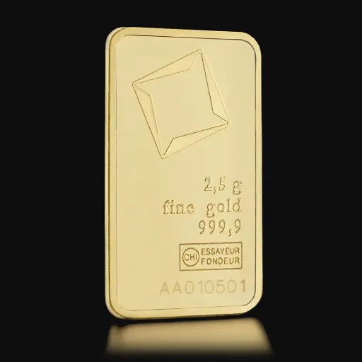 2,5 gram Guldtacka Valcambi Suisse