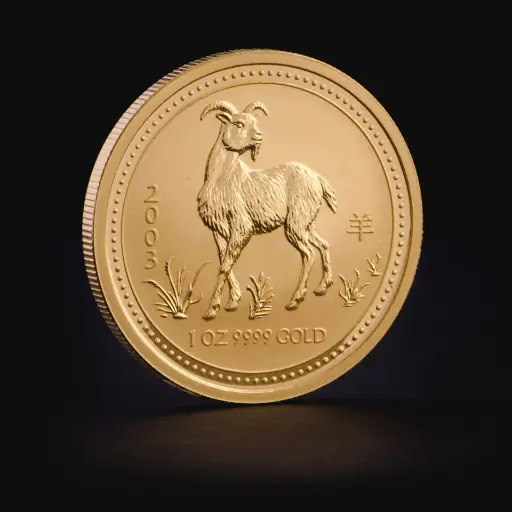 1 oz Australisk Lunar 2003 Getens År Guldmynt